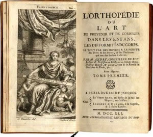 Libro orthopedie de Andry 1741
